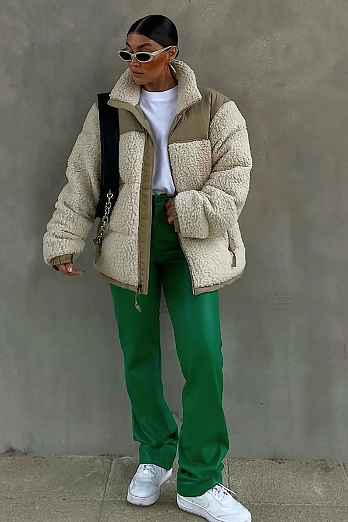 Mad Girls Beige Puffer Coat MG1371