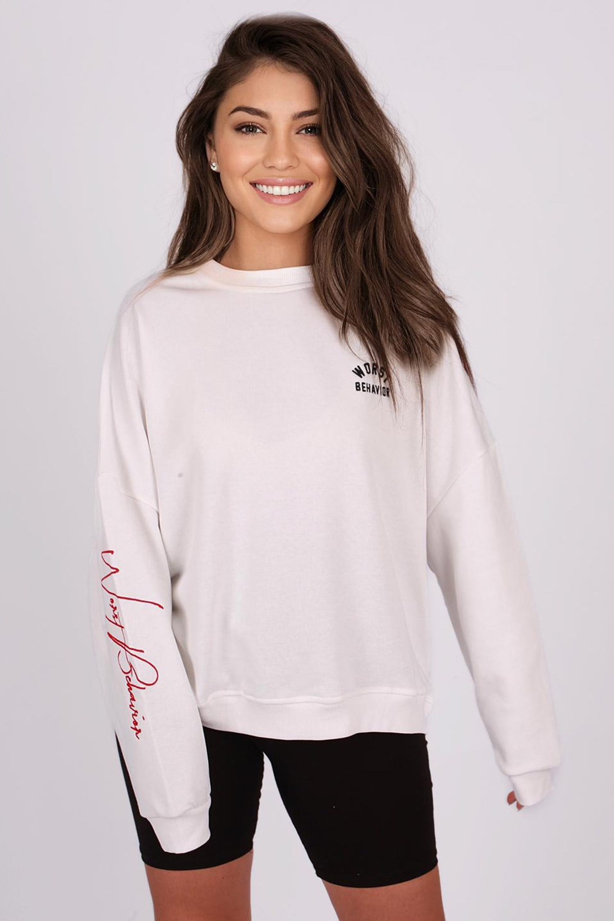 Mad Girls Beyaz Sweatshirt MG1180