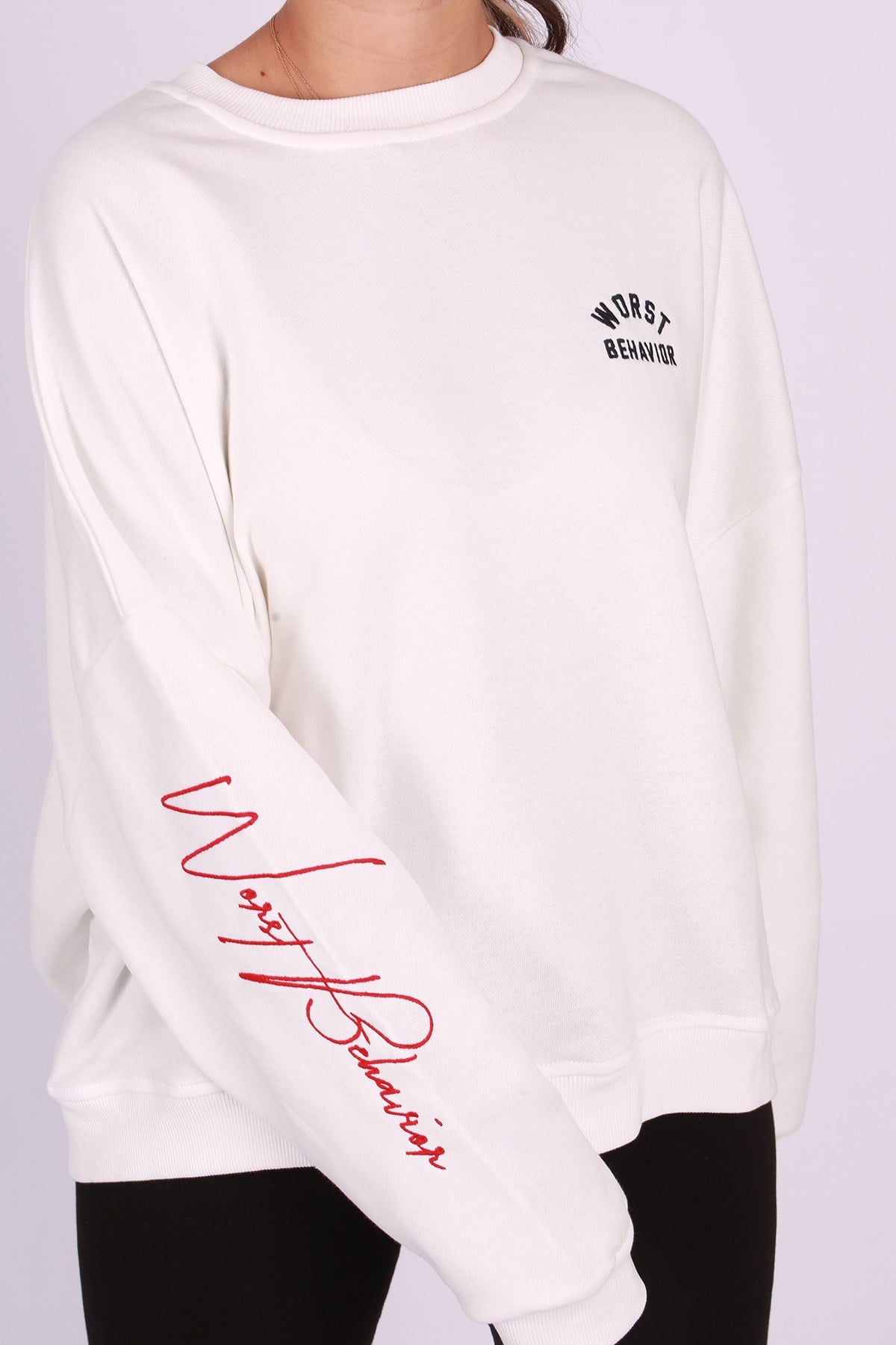 Mad Girls Beyaz Sweatshirt MG1180