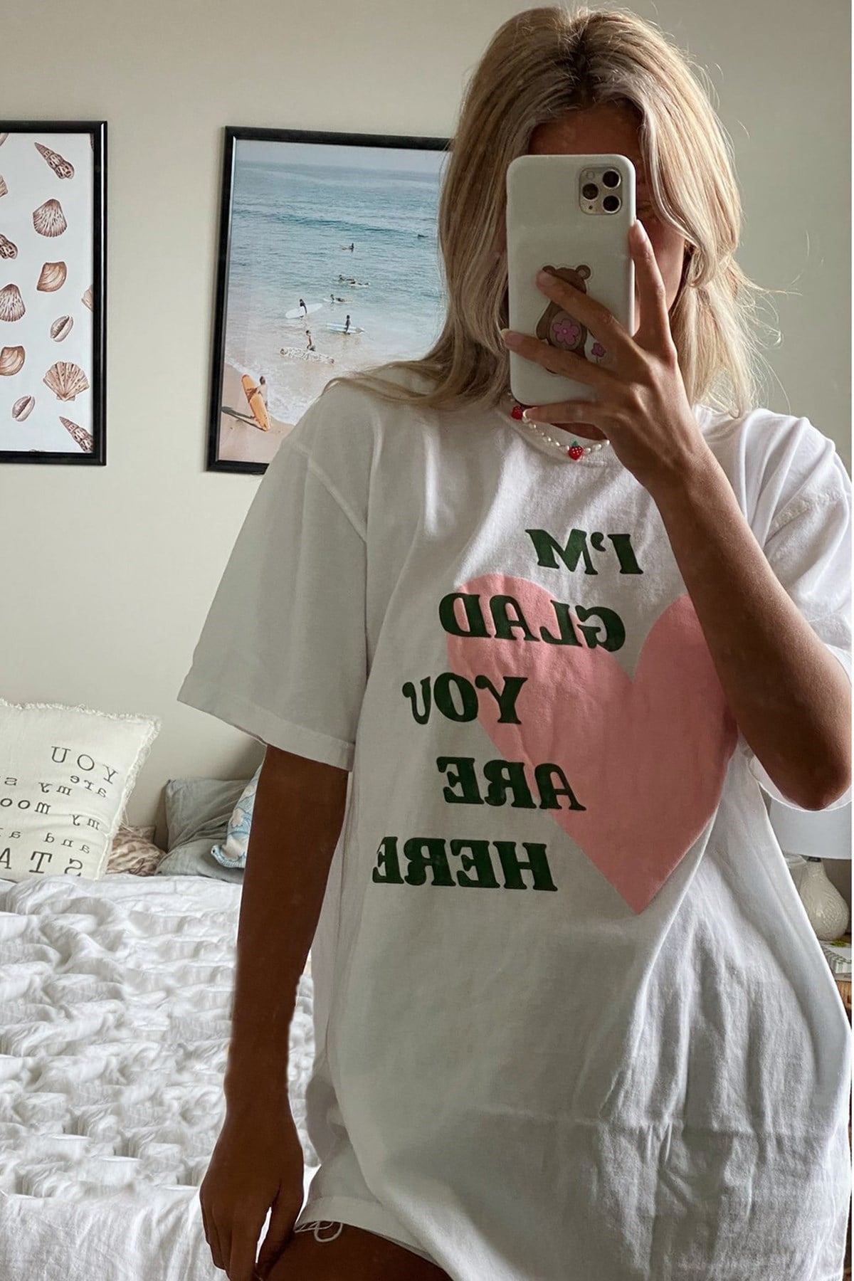 Mad Girls Beyaz Baskılı Tişört Mg1202