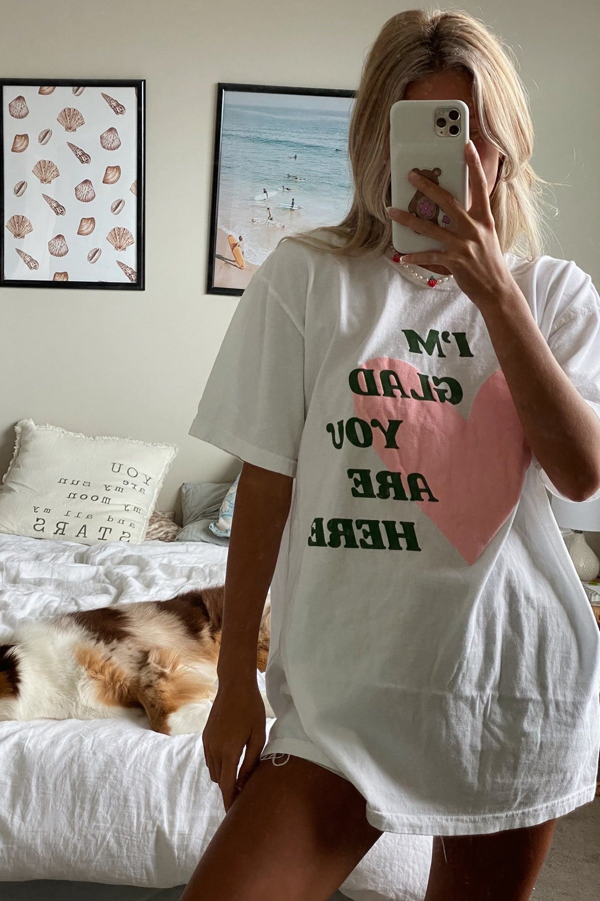 Mad Girls Beyaz Baskılı Tişört Mg1202