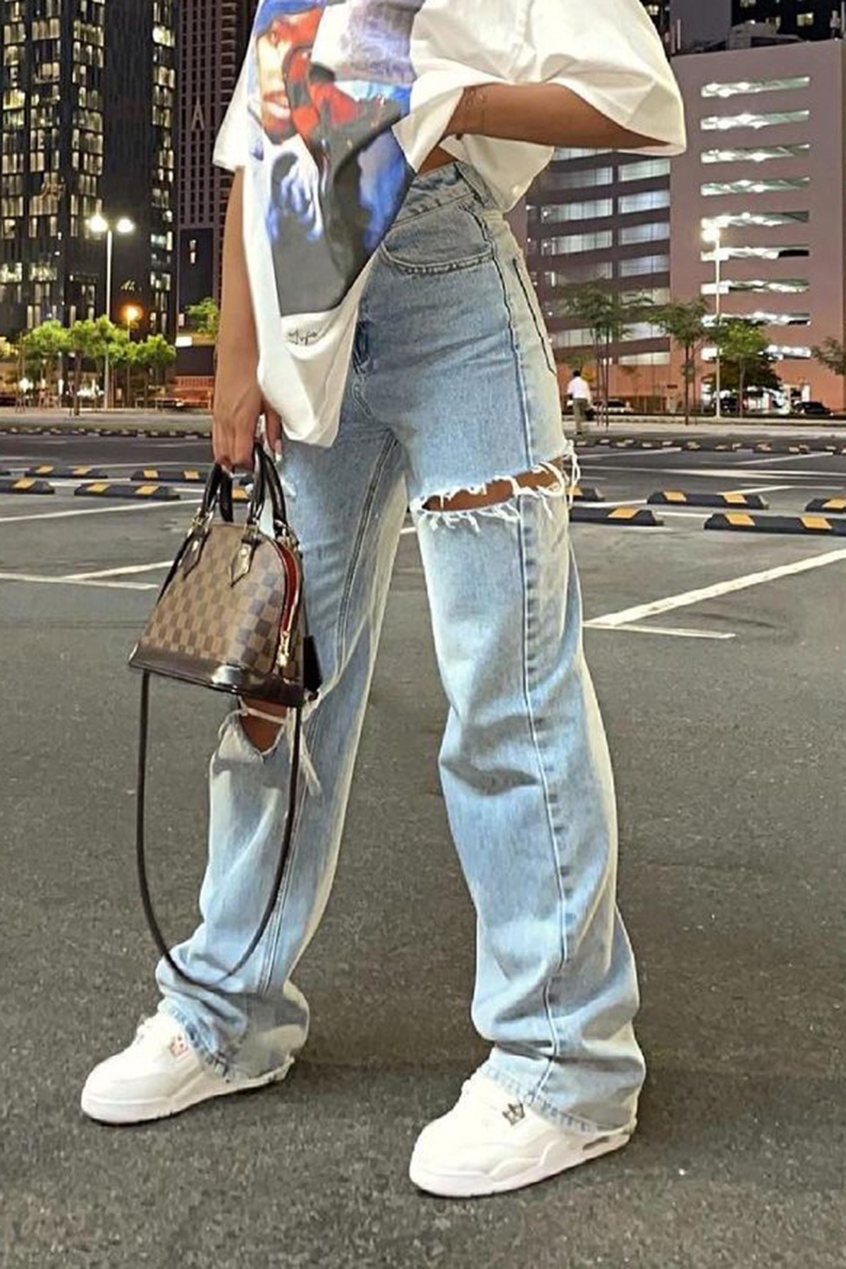 Mad Girls Buz Mavisi Yırtıklı Detaylı Straight Leg Jean Mg1164