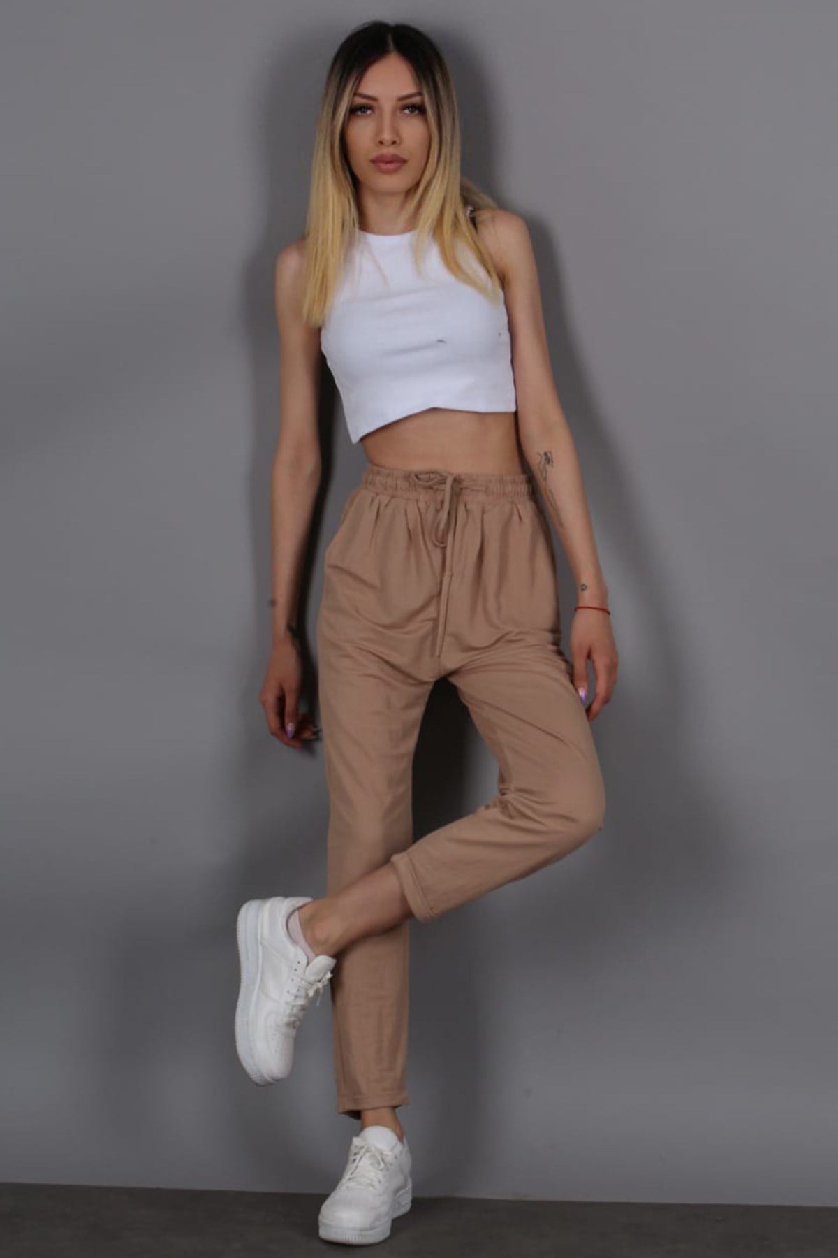 Mad Girls Camel Trousers Mg1098
