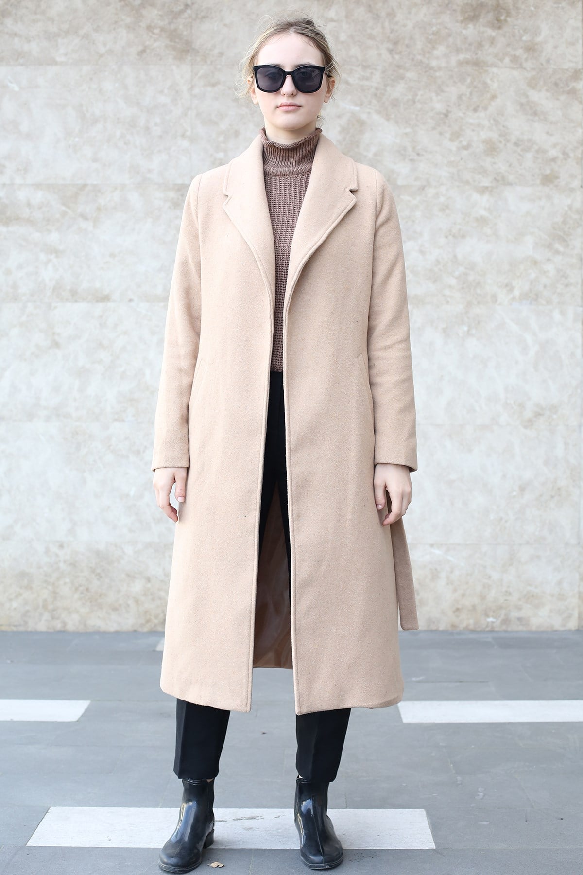 Mad Girls Camel Uzun Kadın Kaban MG1335