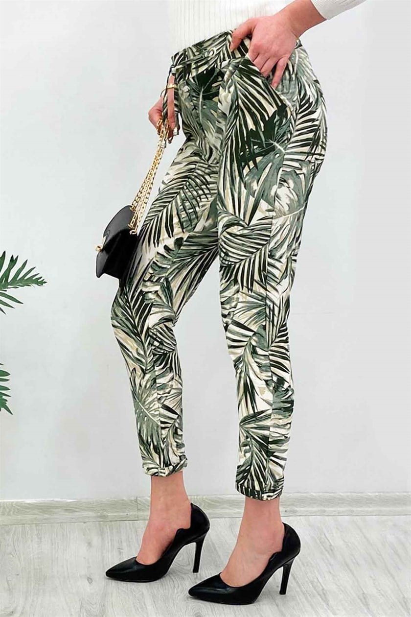 Mad Girls Duble Paça Desenli Havuç Beyaz Pantolon MG236