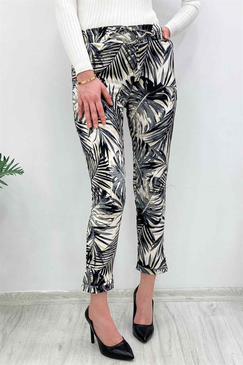 Mad Girls Duble Paça Desenli Havuç Siyah Pantolon MG236