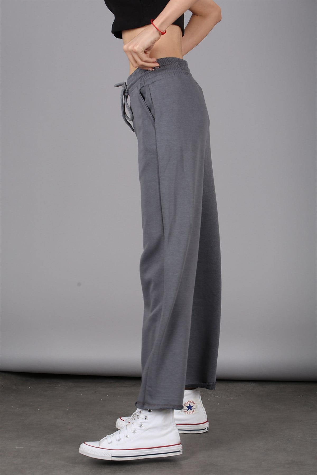 Mad Girls Smoke Gray Bell Bottom Sweatpants MG1100