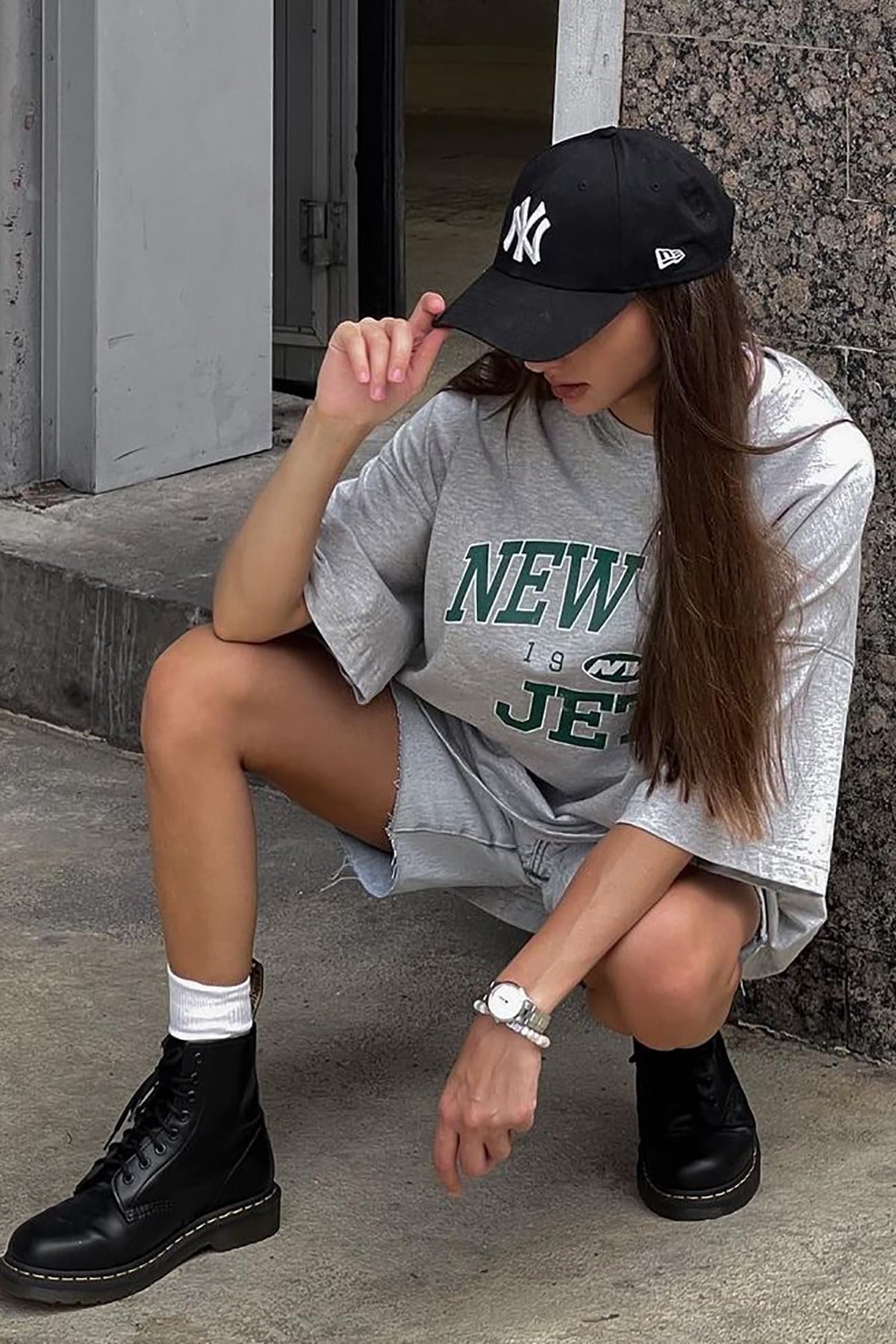 Mad Girls Gri Baskılı Tişört Mg1226