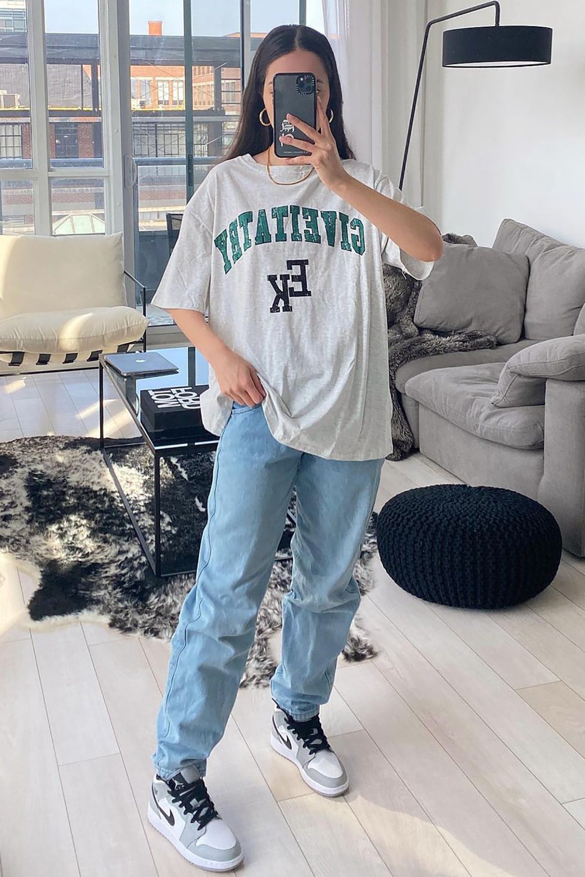 Mad Girls Gri Baskılı Tişört MG1318