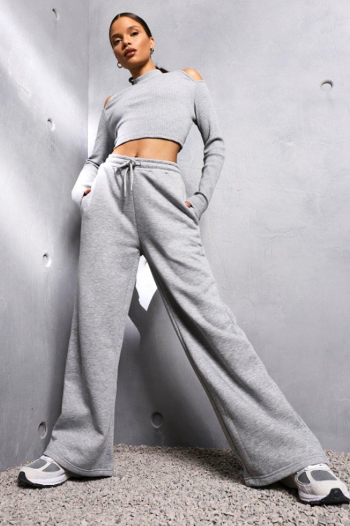 Mad Girls Gri Bol Kesim Eşofman MG832