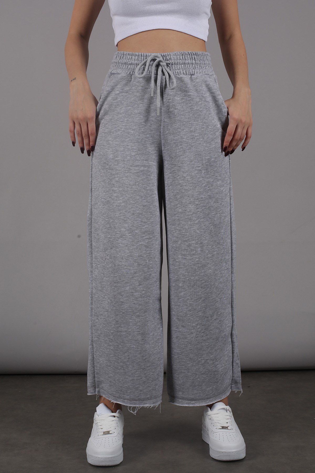 Mad Girls Gray Bell Bottom Sweatpants MG1100