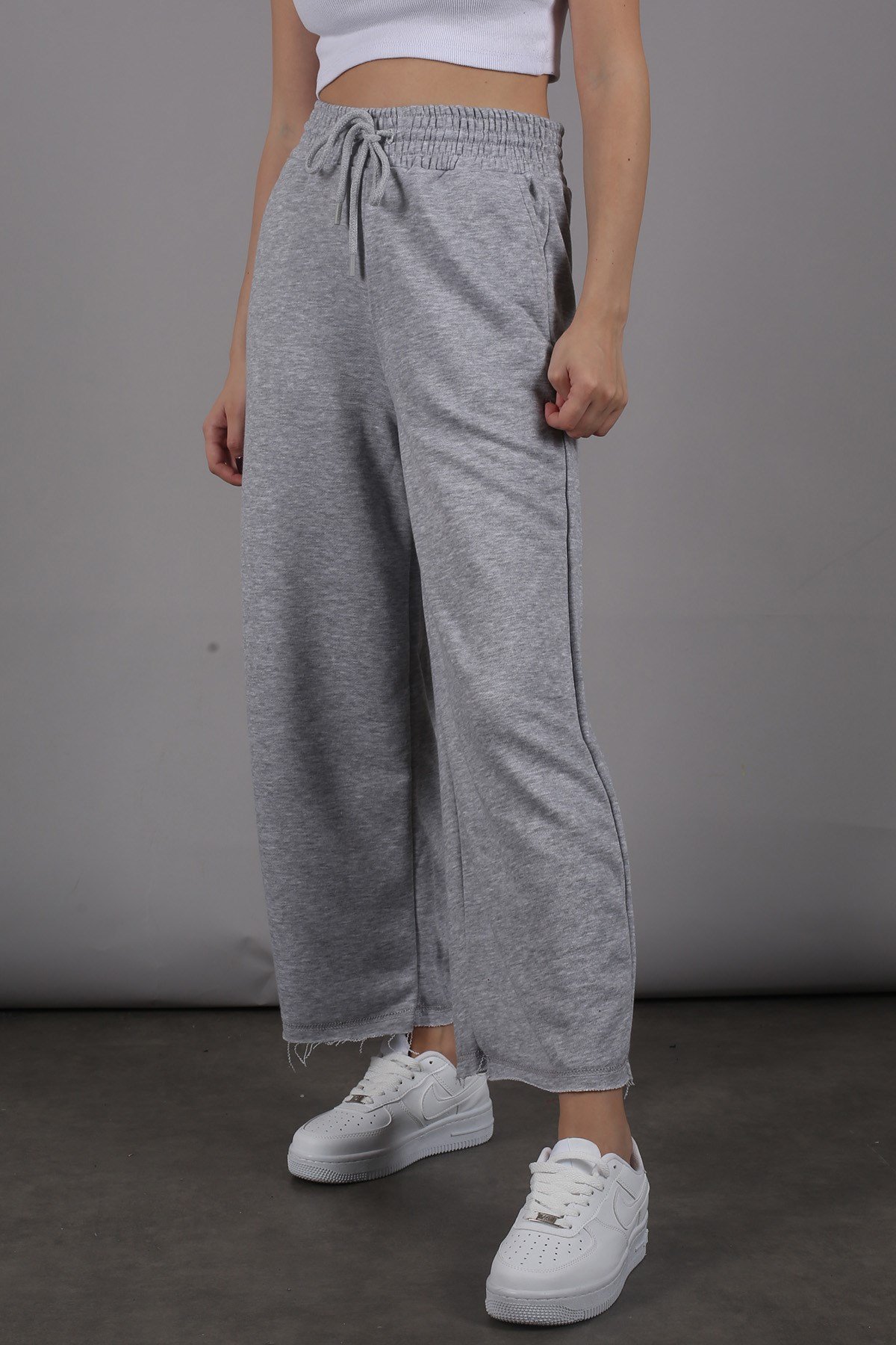 Mad Girls Gray Bell Bottom Sweatpants MG1100