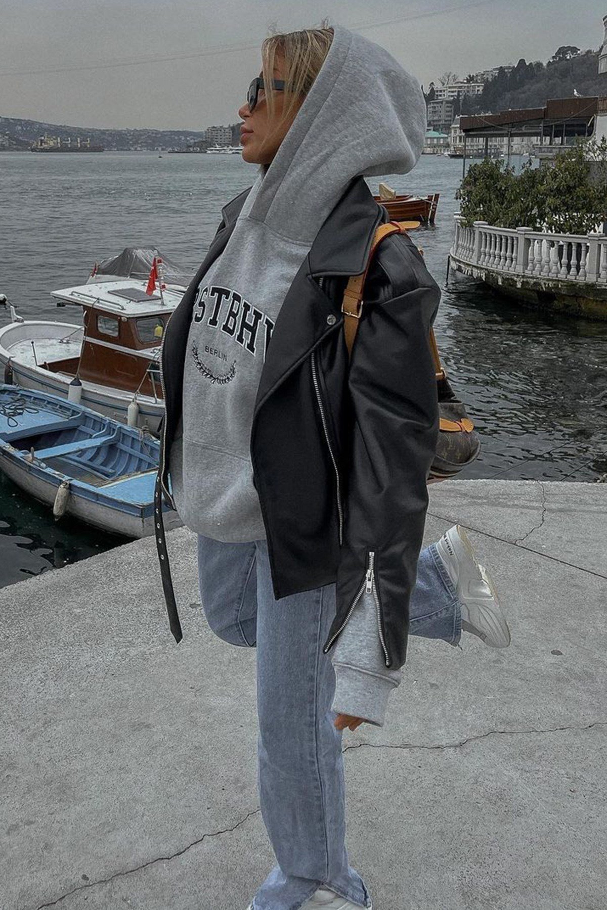 Mad Girls Gri Kadın Sweatshirt MG923