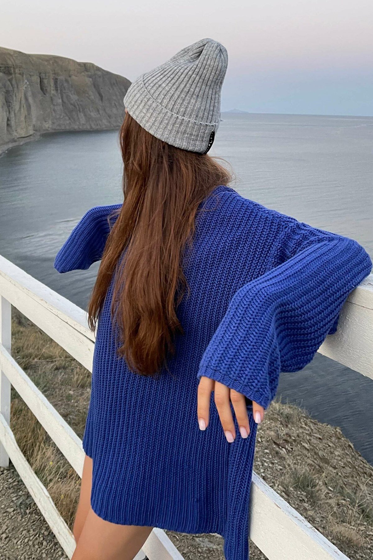 Mad Girls İndigo Oversize Kazak MG1297