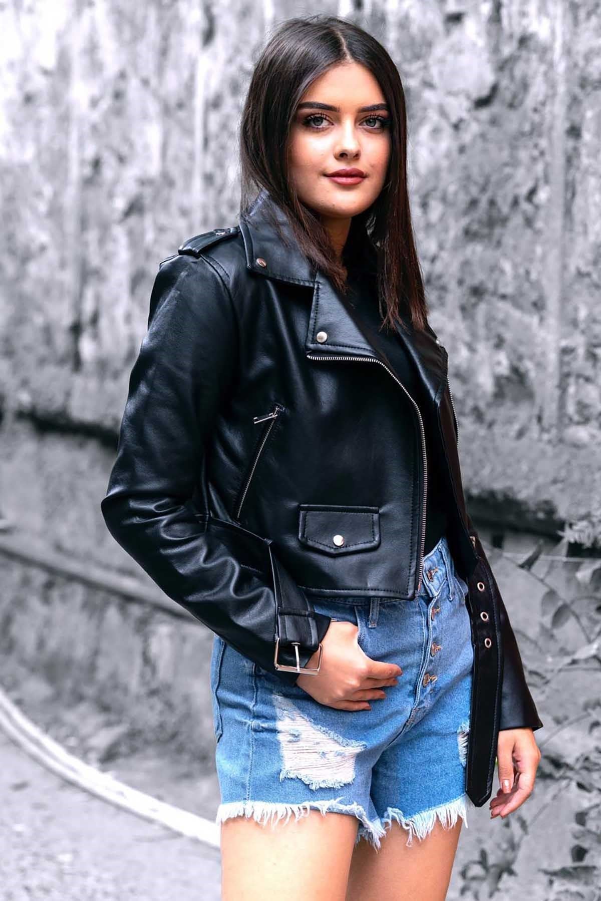Mad Girls Black Women's Leather Jacket MG135