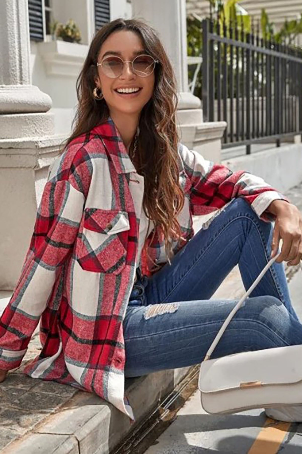 Mad Girls Brown Checked Shirt MG042