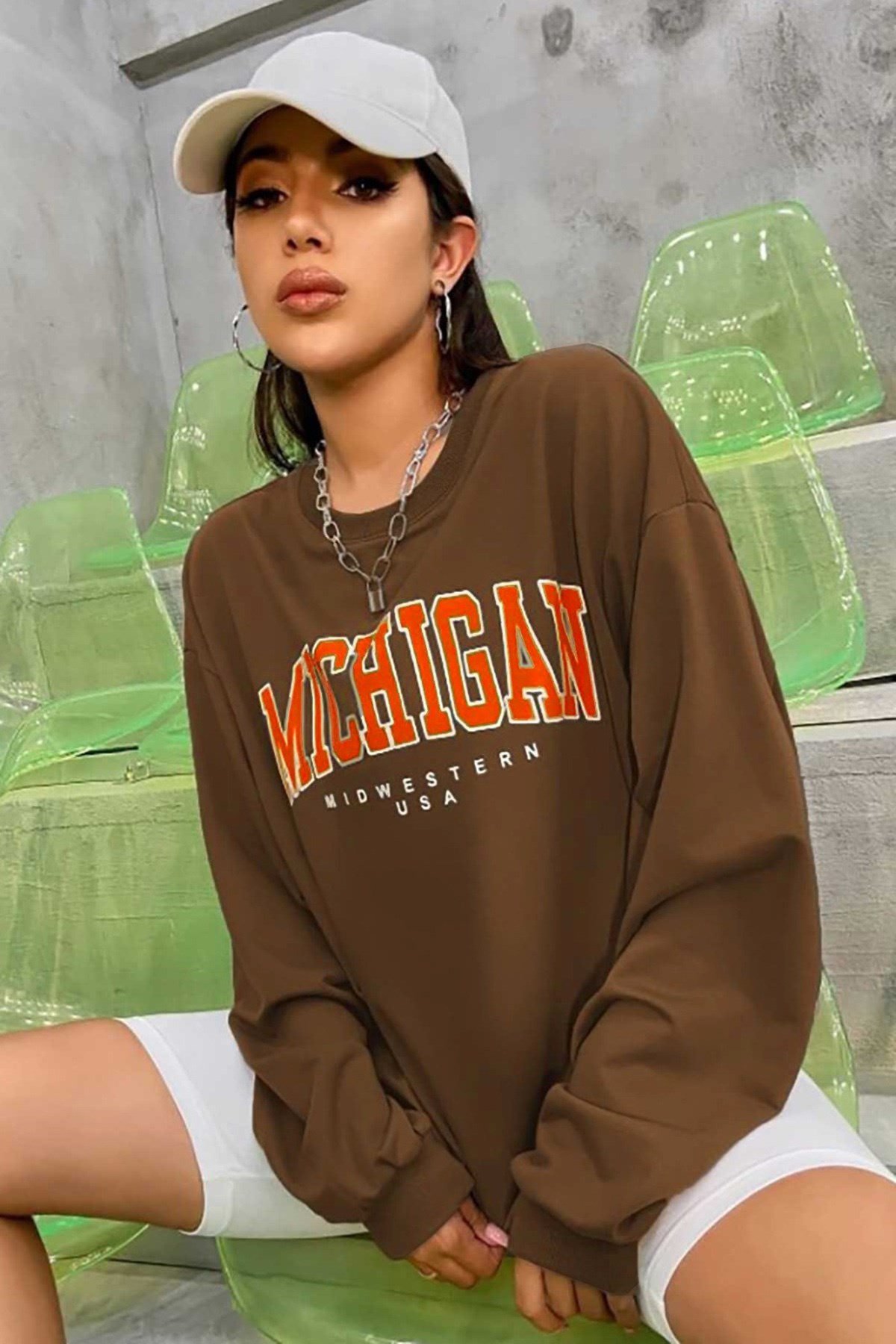 Mad Girls Kahverengi Sweatshirt MG785
