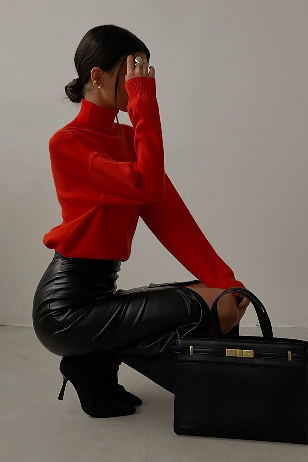 Mad Girls Kırmızı Balıkçı Yaka Kazak MG1252