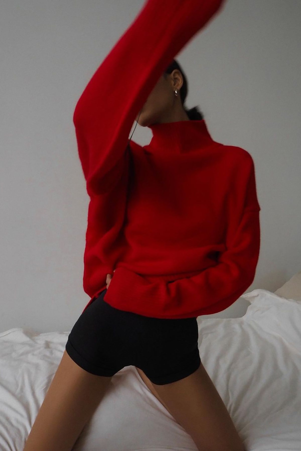 Mad Girls Kırmızı Balıkçı Yaka Kazak MG1252