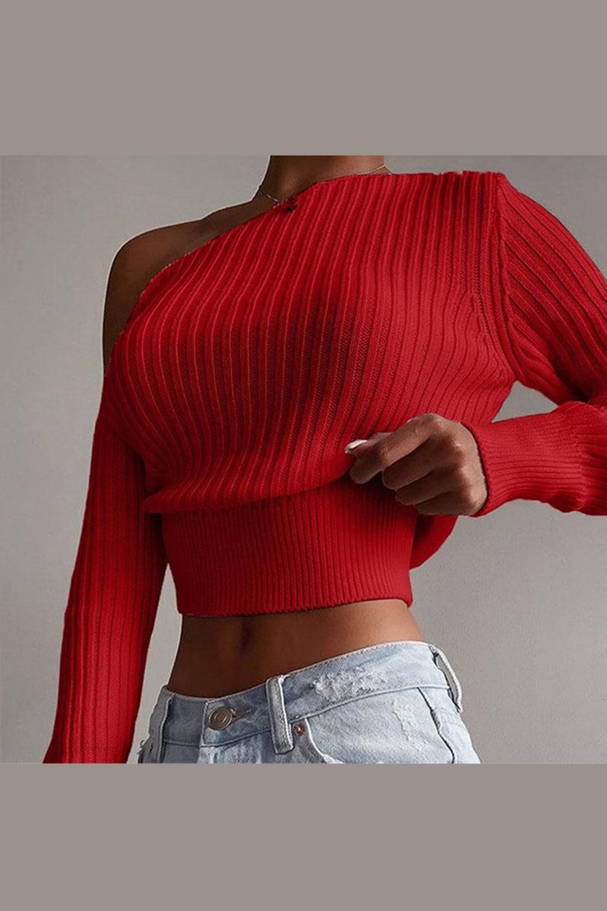 Mad Girls Kırmızı Kadın Triko MG855