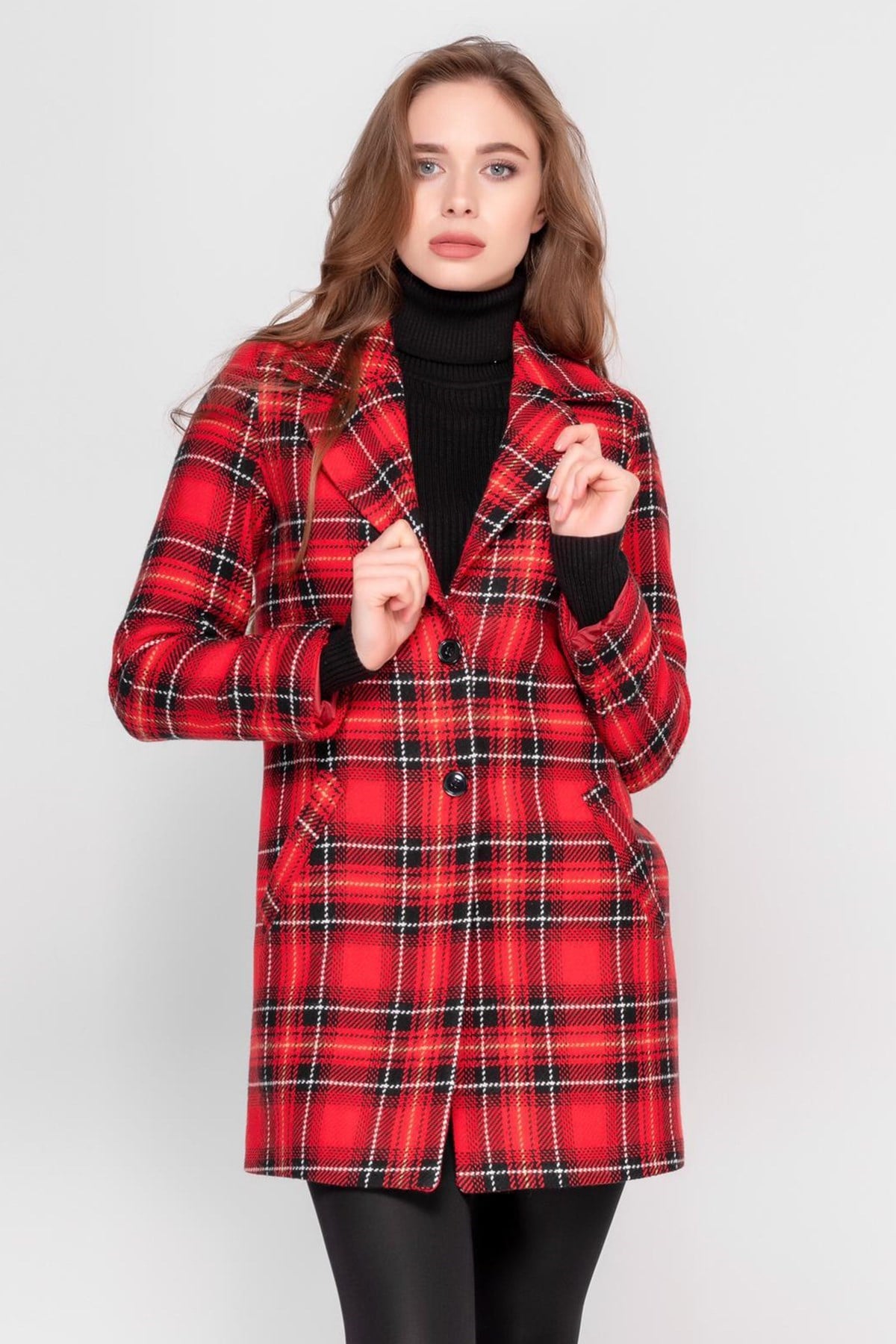 Mad Girls Kırmızı Uzun Kadın Kaban MG1183