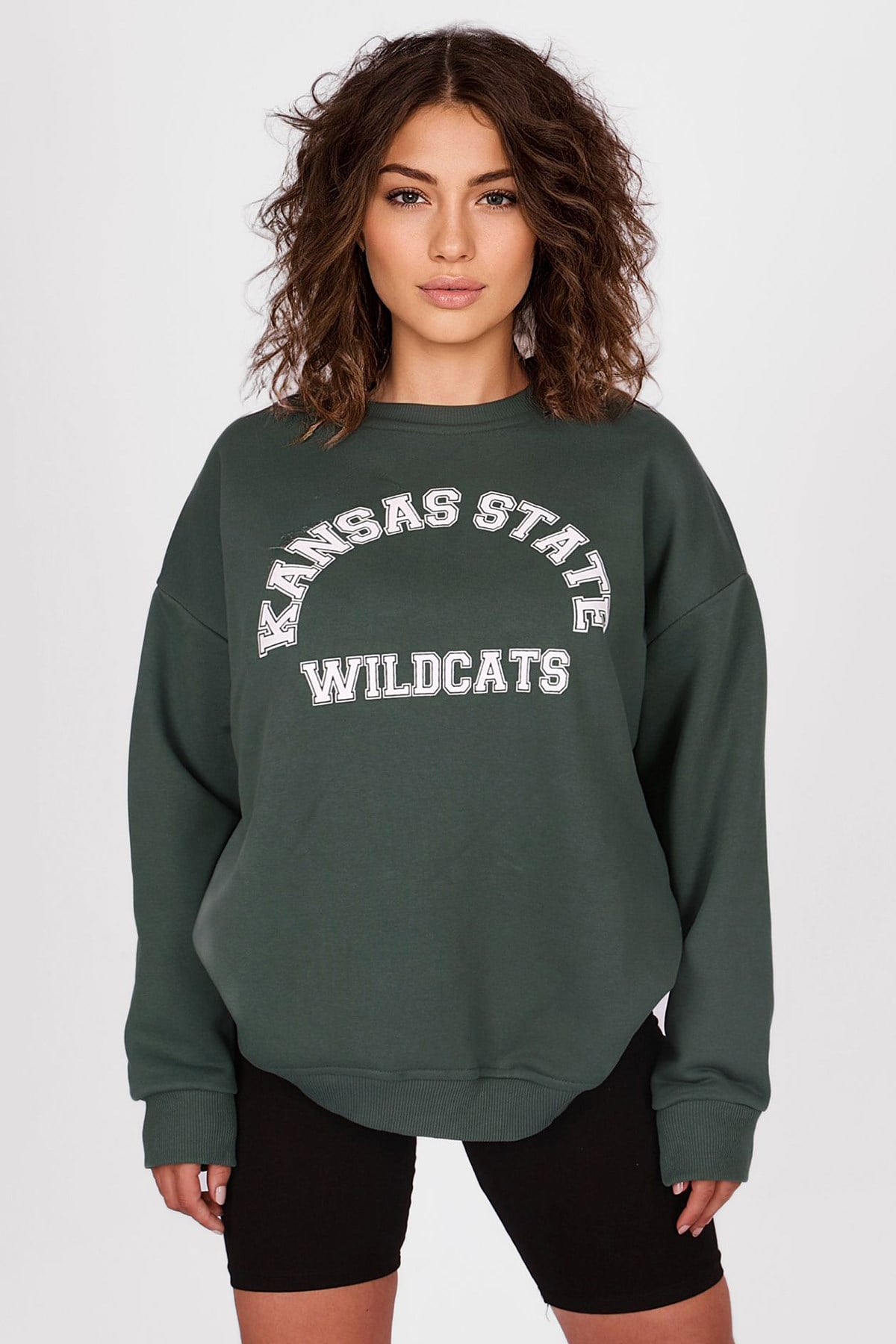 Mad Girls Koyu Yeşil Sweatshirt MG1217