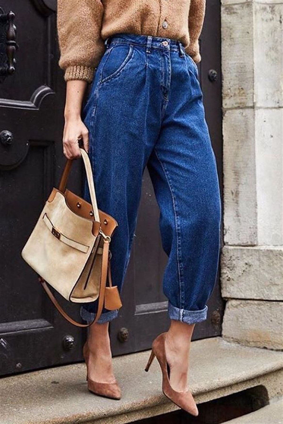 Mad Girls Navy Blue Mom Jean MG299