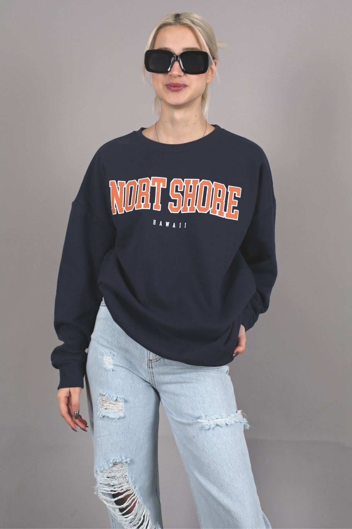 Mad Girls Ultramarine Printed Sweatshirt MG767