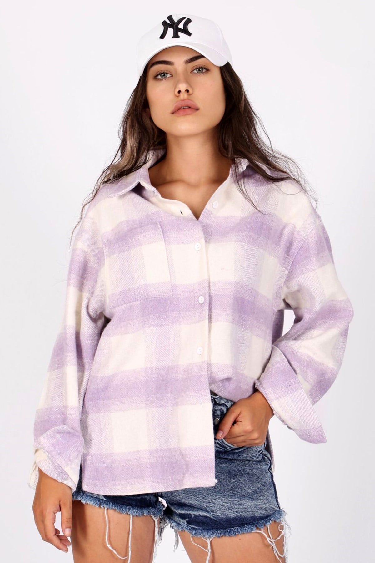 Mad Girls Lila Oduncu Gömlek MG1200
