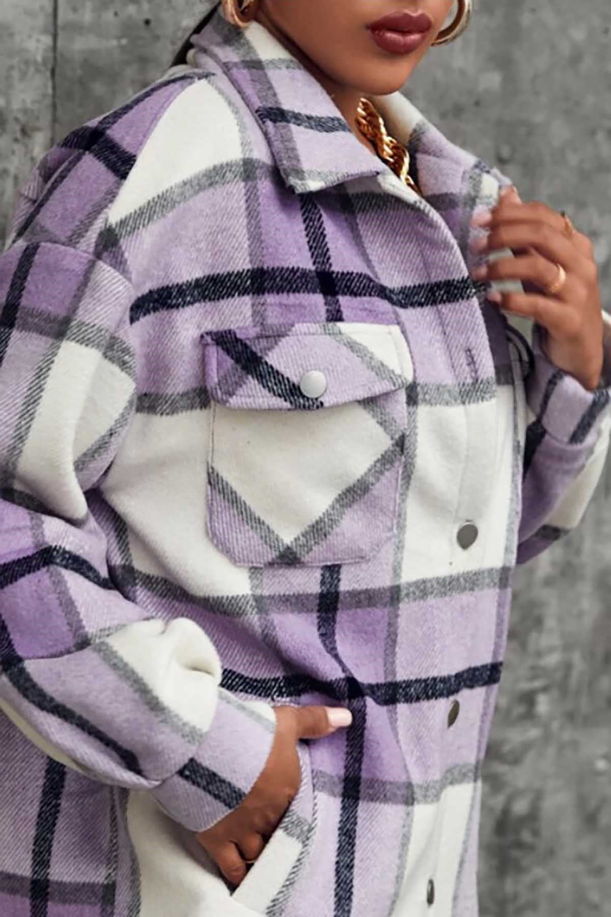 Mad Girls Black Oversize Women Lumberjack Shirt MG042