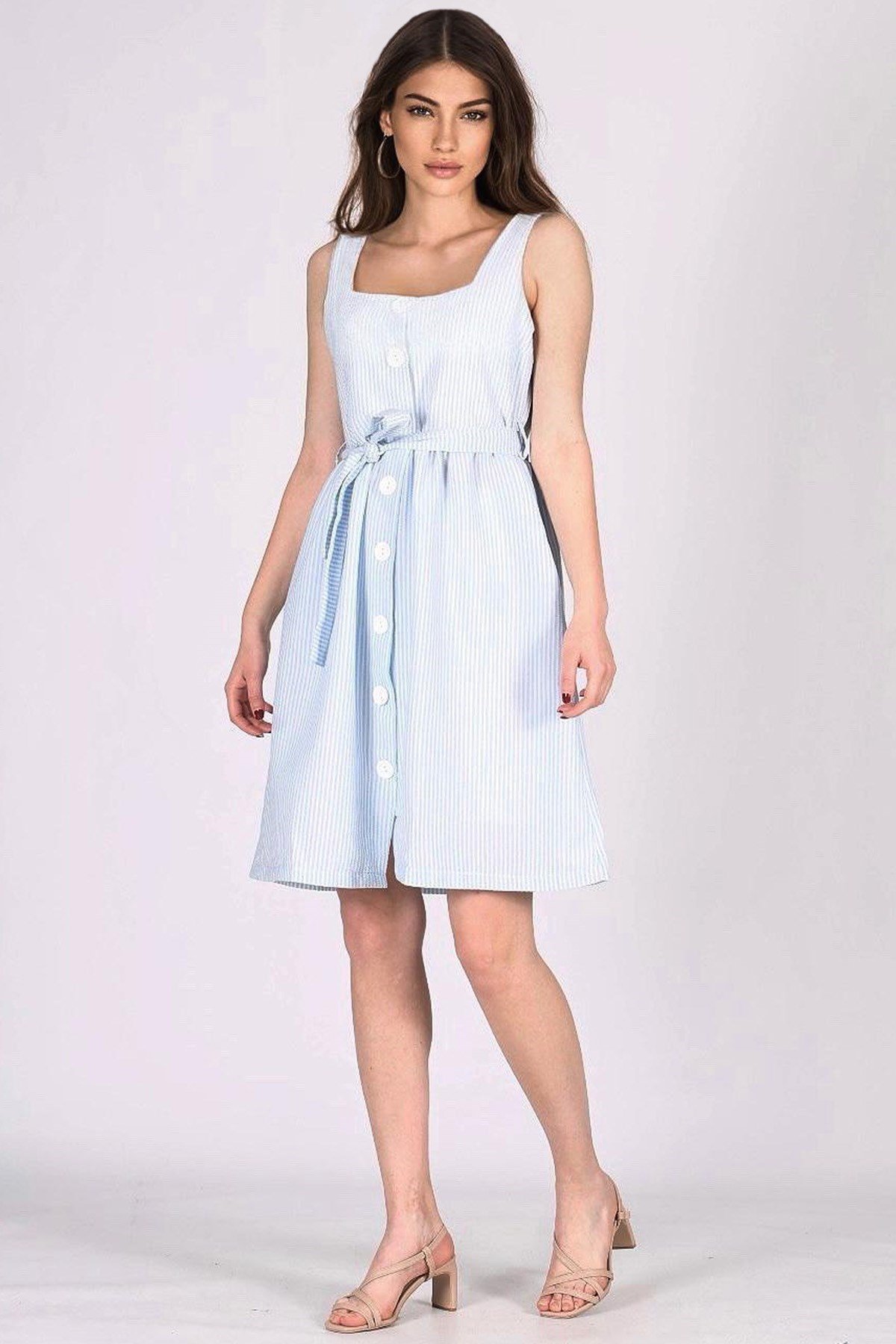 Mad Girls Blue Striped Dress MG645