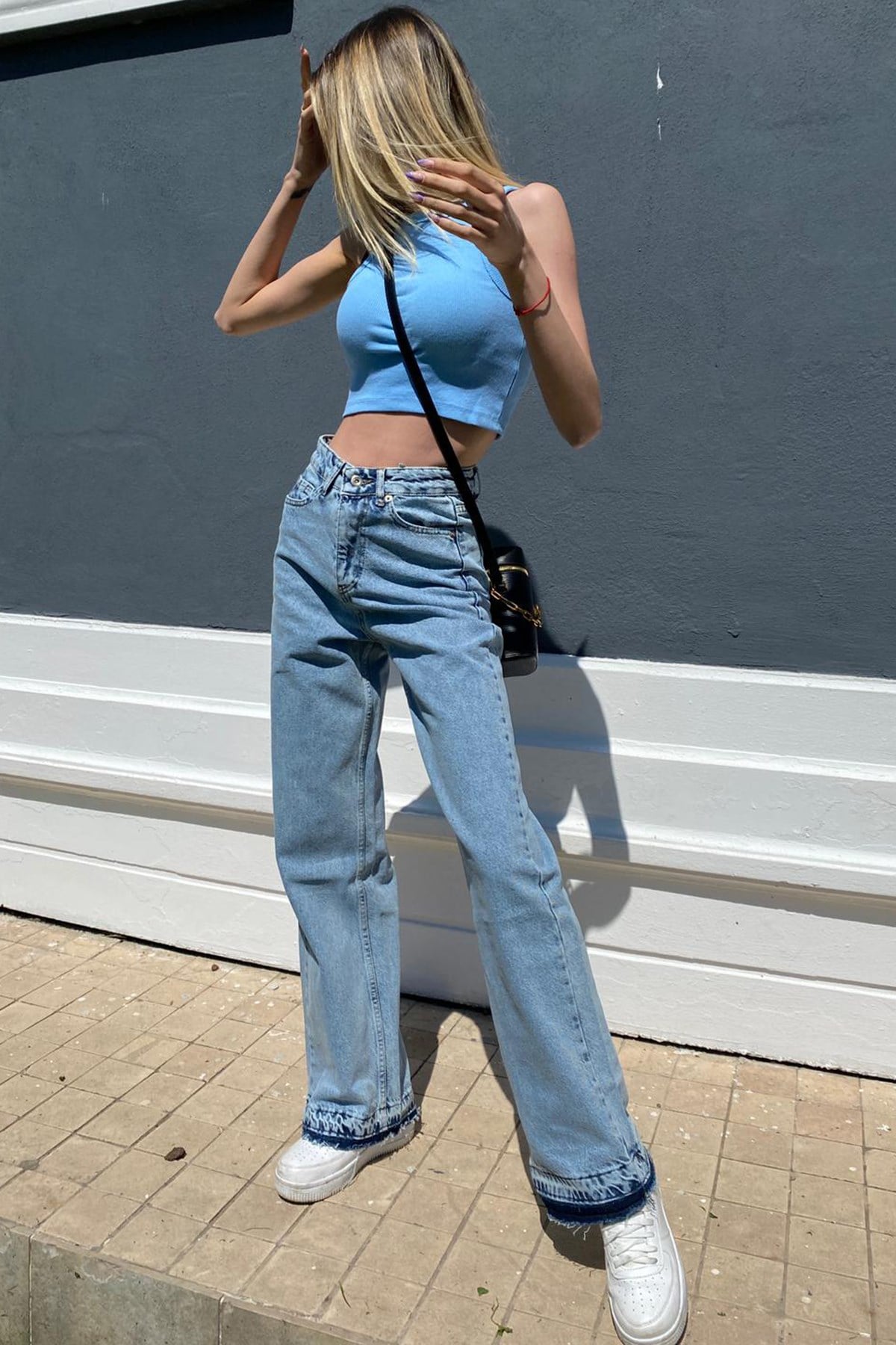 Mad Girls Blue Palazzo Jeans Mg1155
