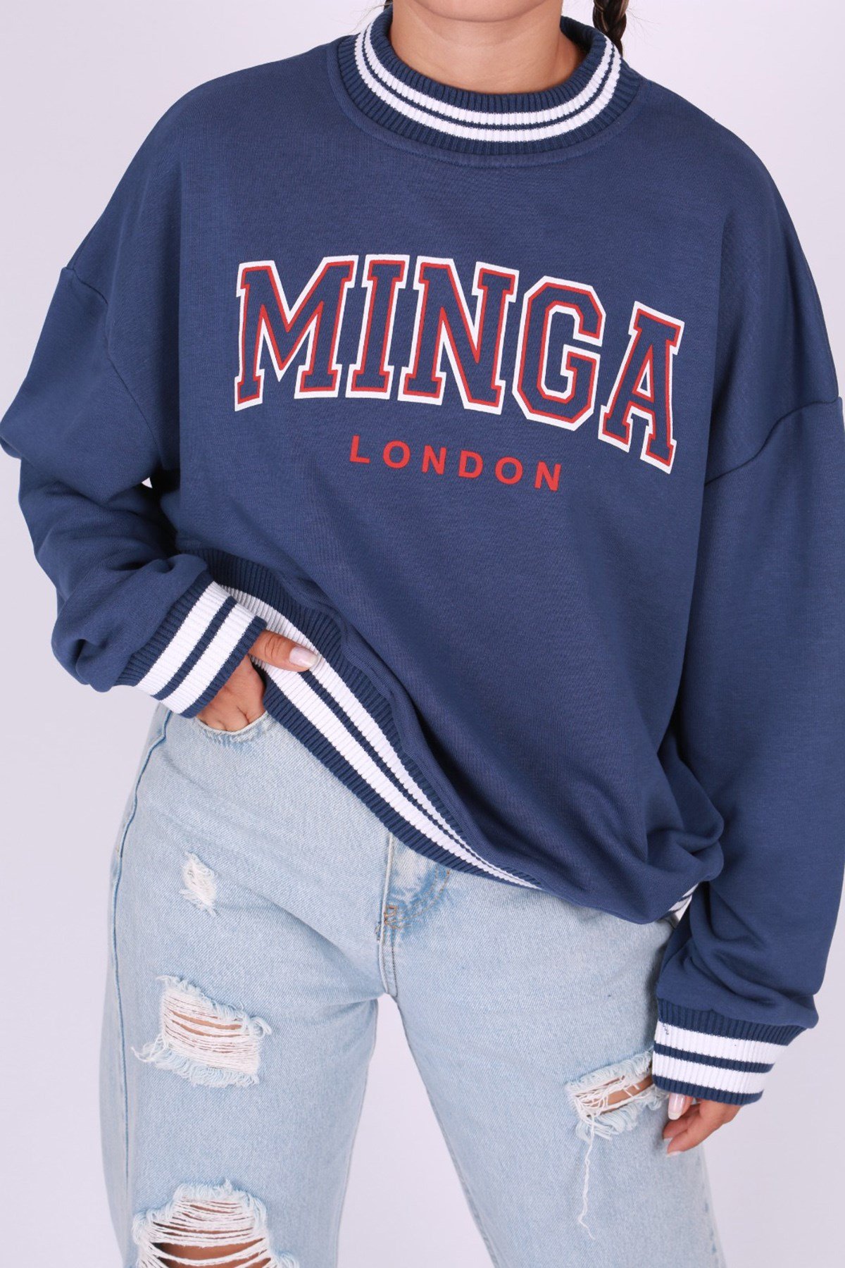 Mad Girls Mavi Sweatshirt MG1184