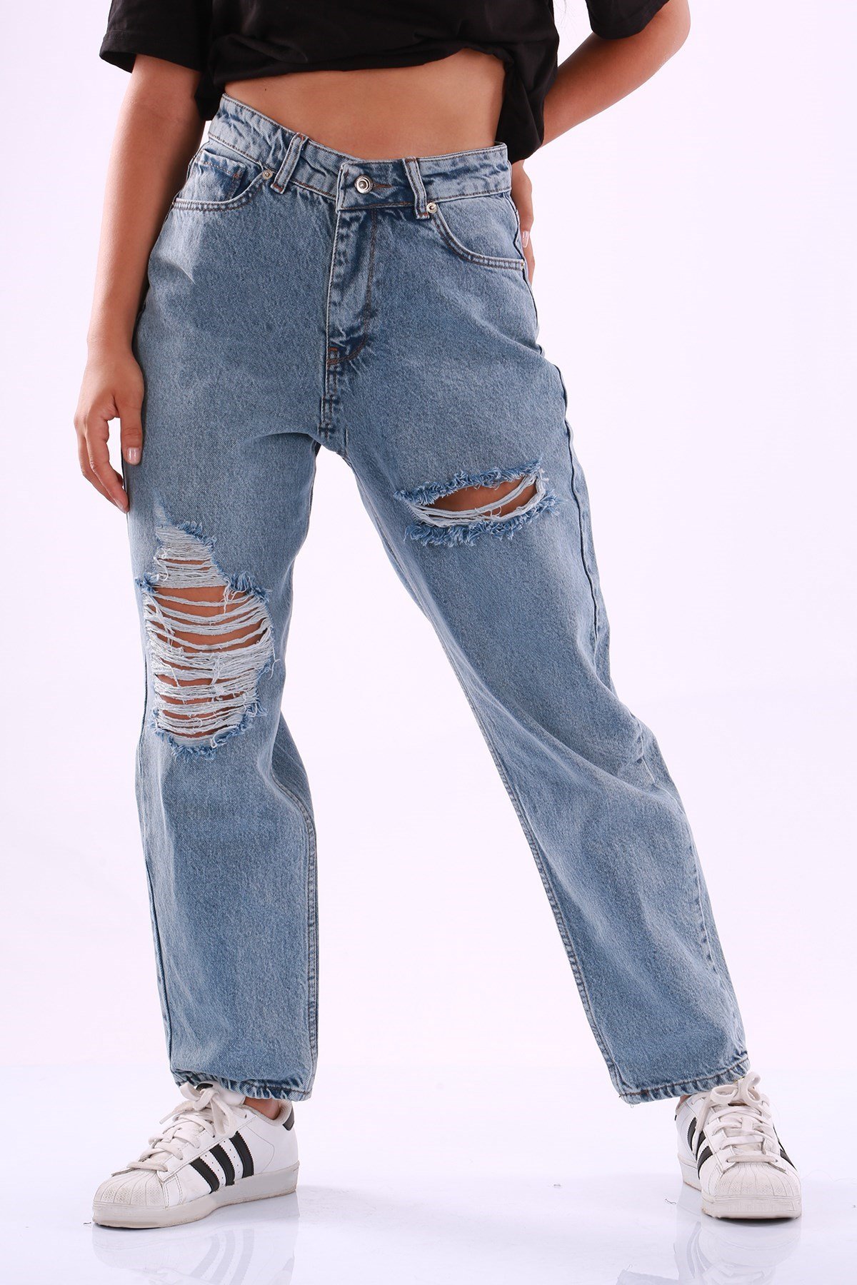 Mad Girls Mavi Yırtık Jean Mg1156