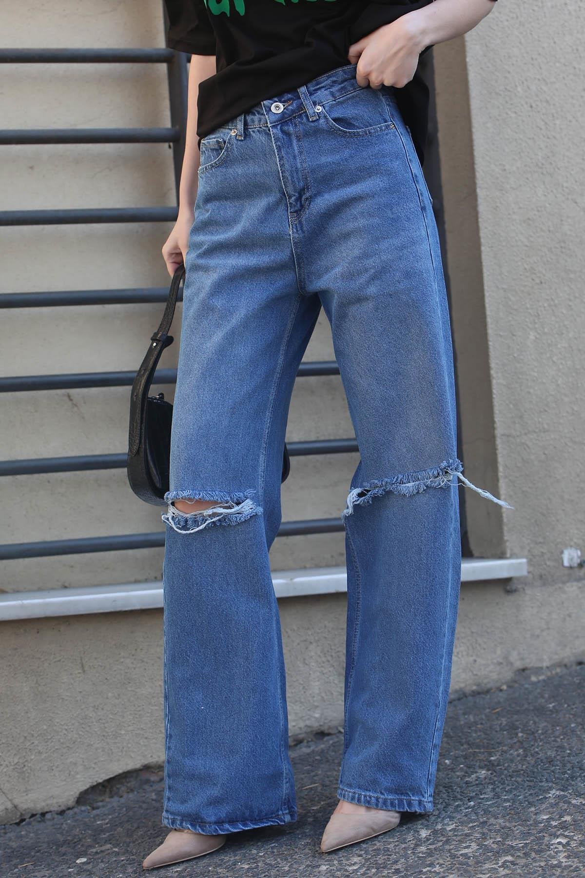 Mad Girls Blue Ripped Jeans Mg1160
