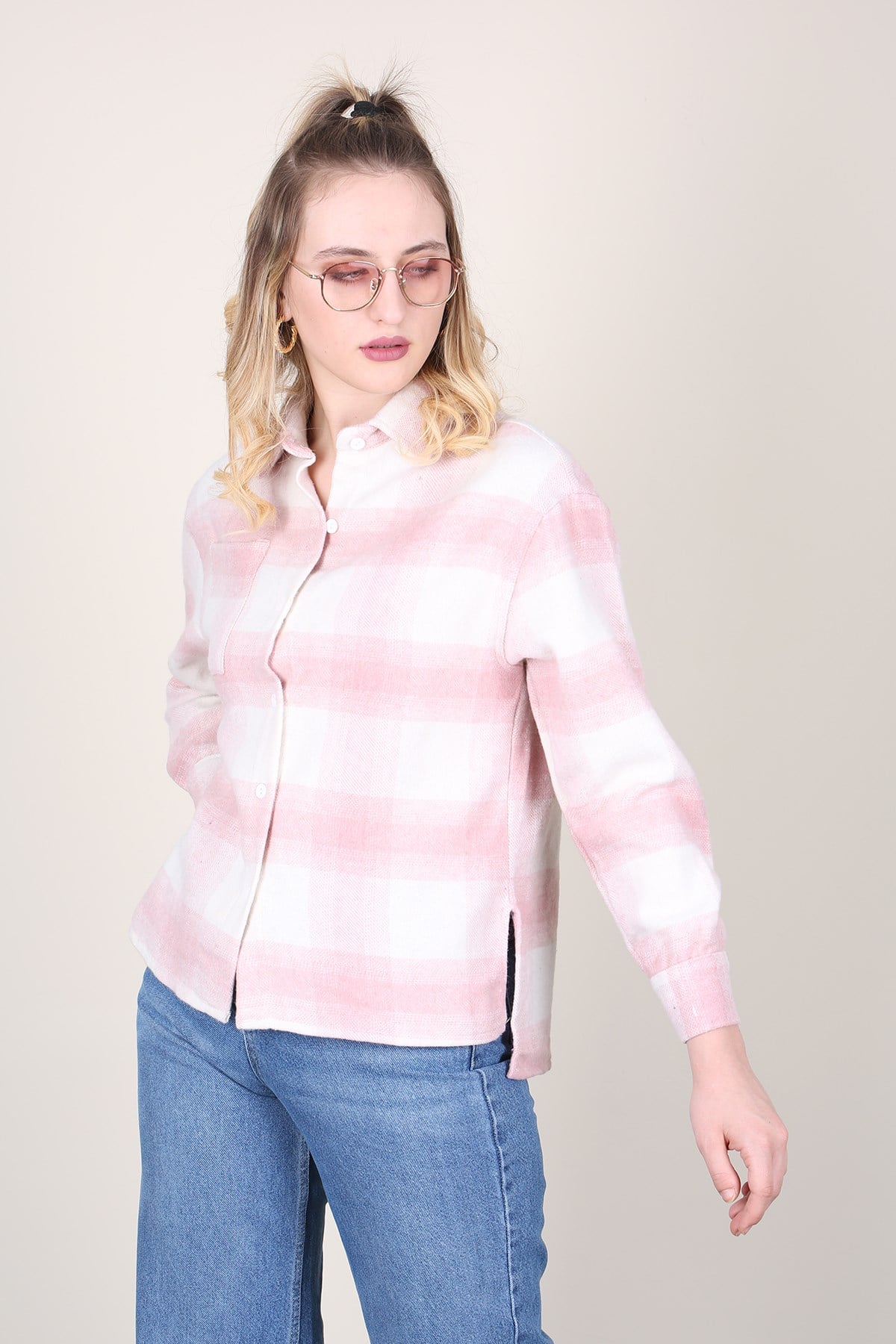 Mad Girls Powder Color Lumberjack Shirt MG1200