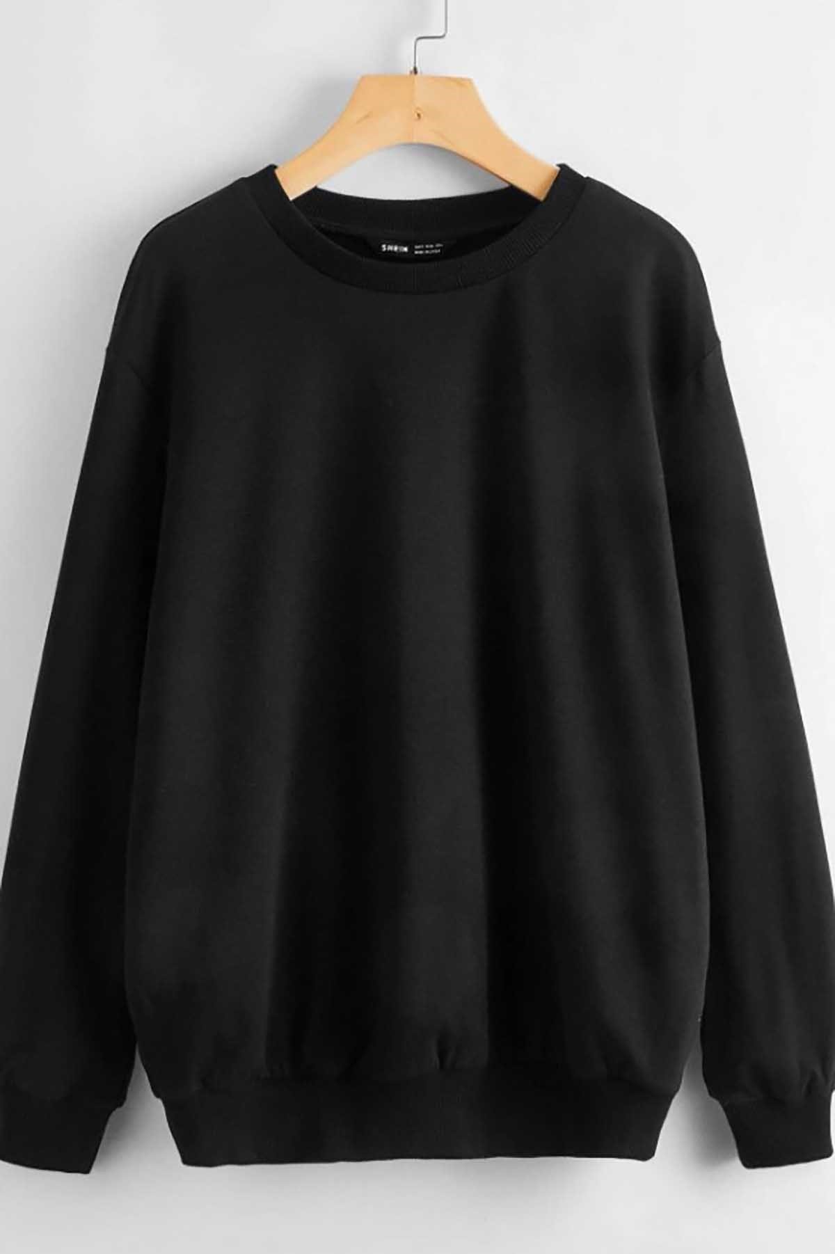 Mad Girls Black Basic Sweatshirt MG806