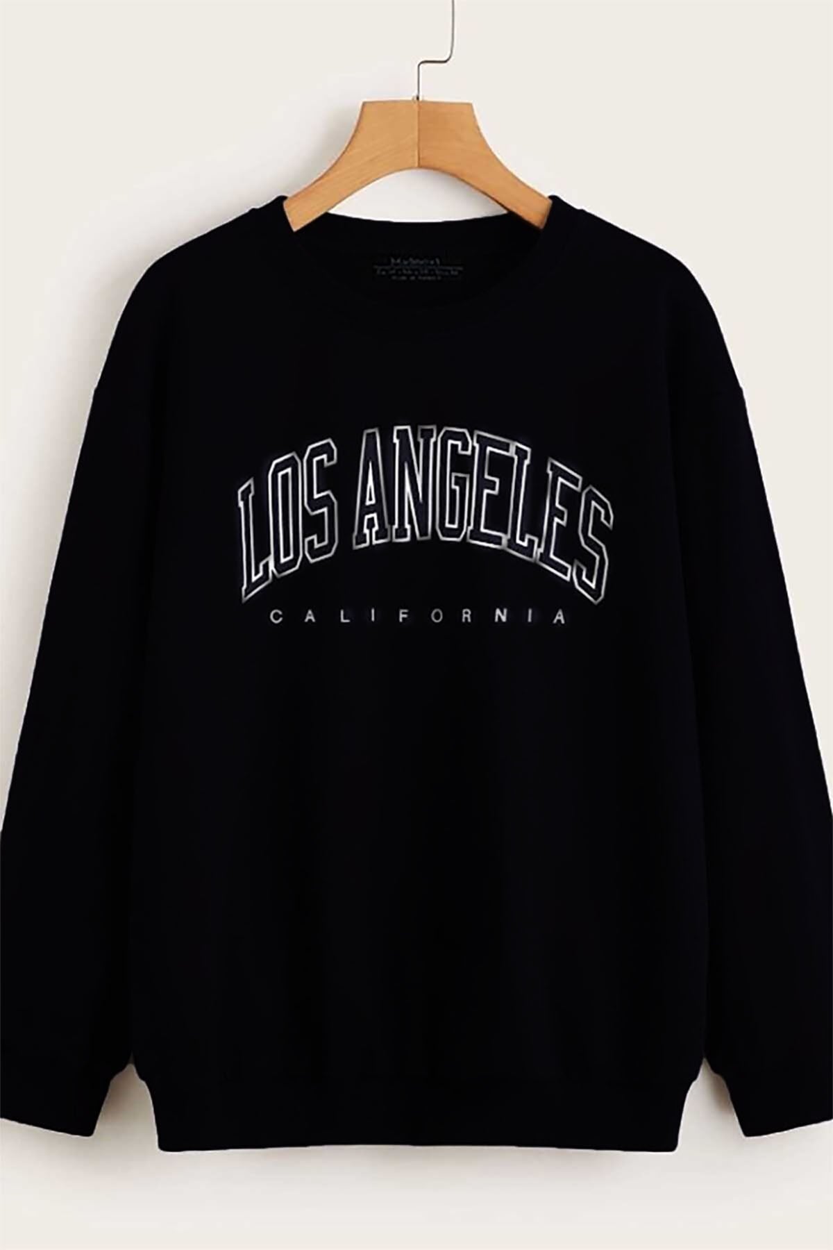 Mad Girls Siyah Baskılı Oversize Kadın Sweatshirt MG780