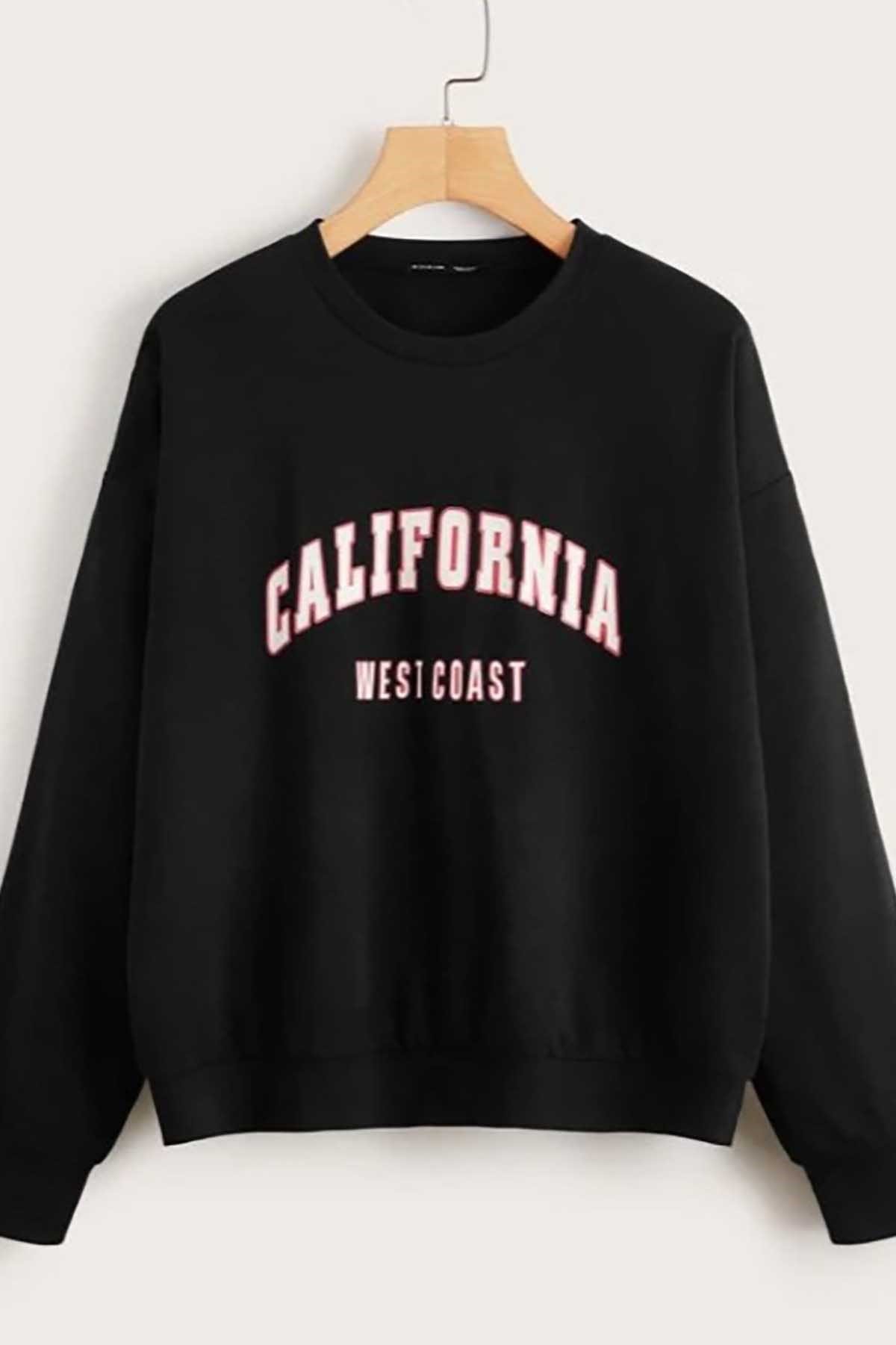 Mad Girls Black Crew-Neck Women Sweatshirt MG789