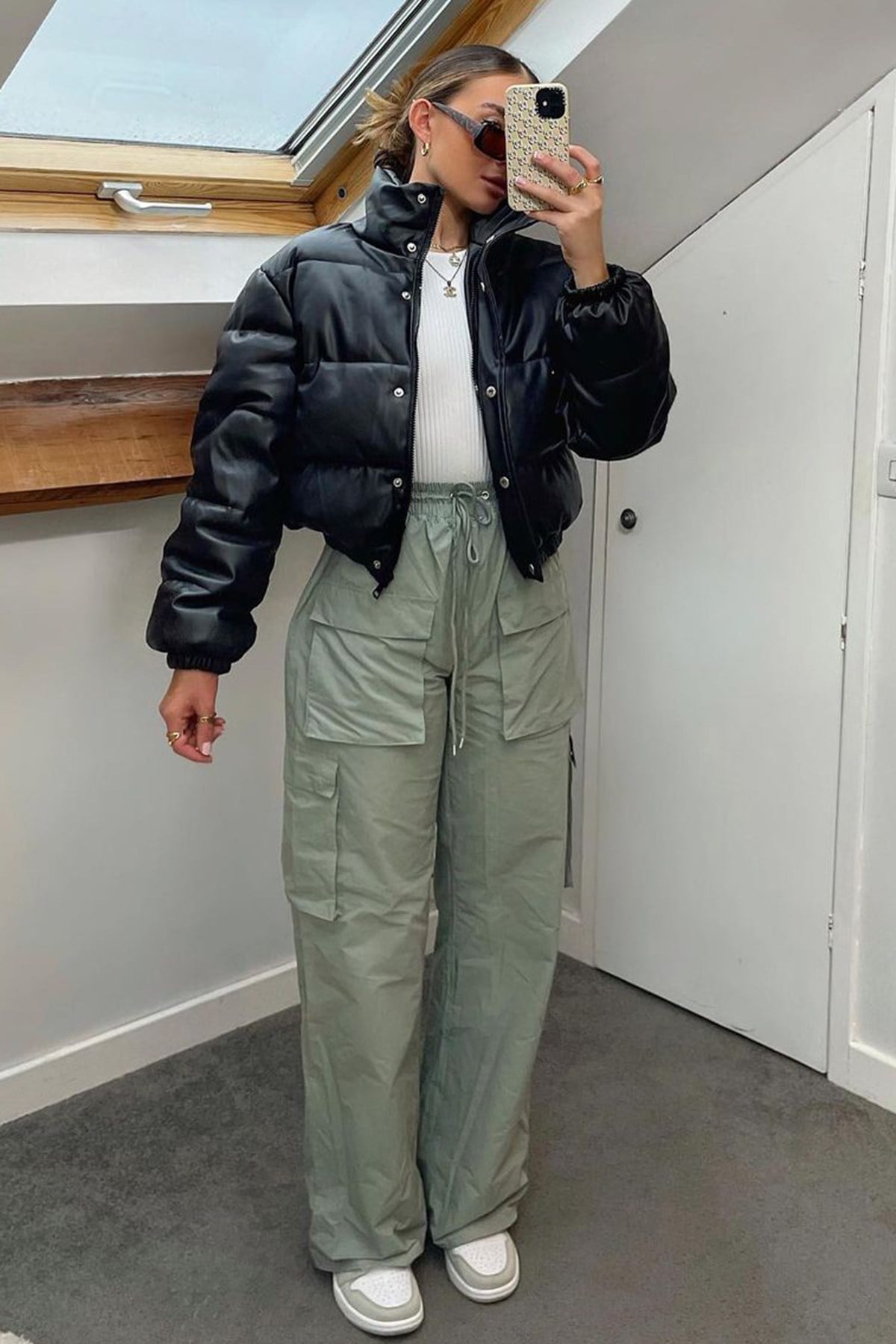 Mad Girls Siyah Kadın Crop Deri Mont MG1380