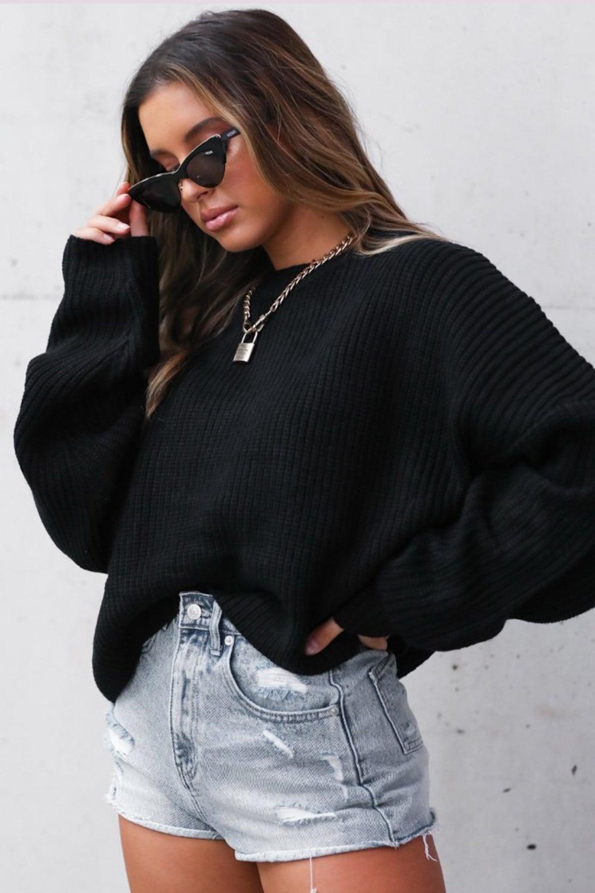 Mad Girls Siyah Kazak MG1277