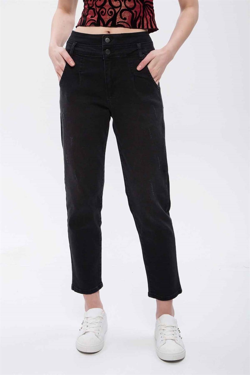 Mad Girls Siyah Mom Jean MG266