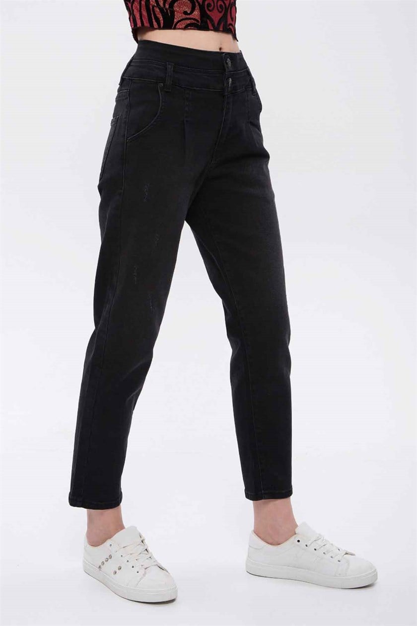 Mad Girls Siyah Mom Jean MG266