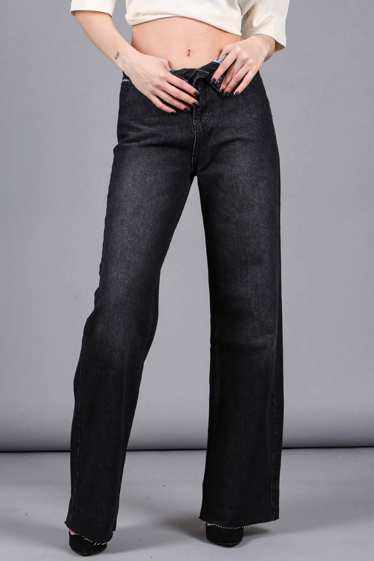 Mad Girls Black Palazzo Jeans Mg1178