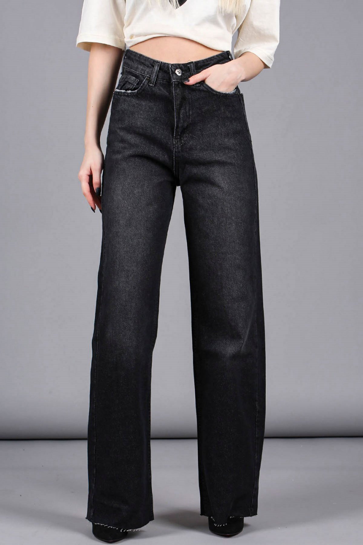 Mad Girls Black Palazzo Jeans Mg1178