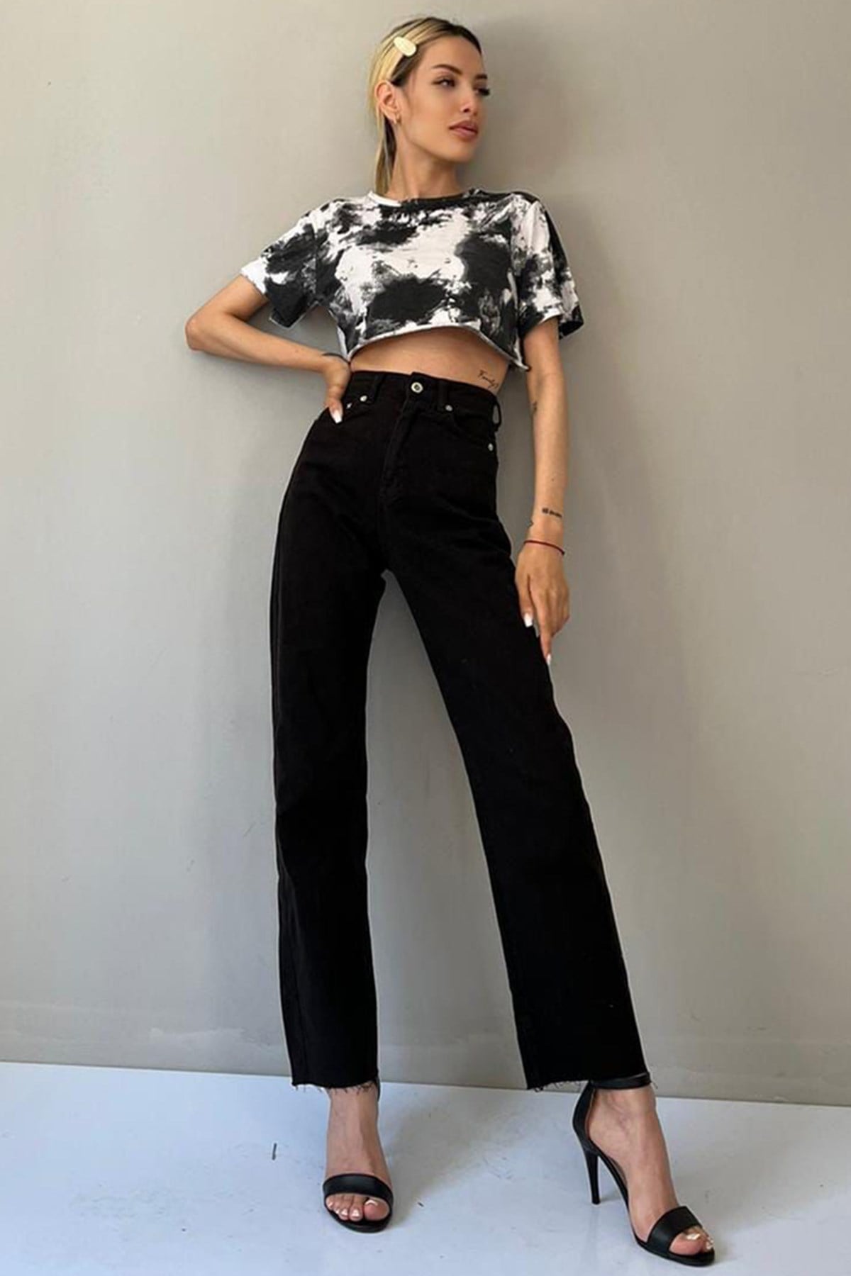 Mad Girls Black Palazzo Jeans Mg1189
