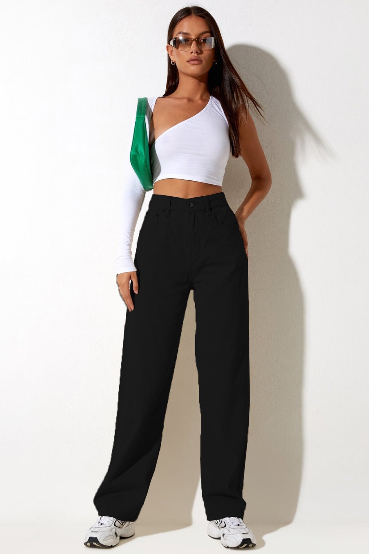 Mad Girls Siyah Palazzo Jean Mg1247