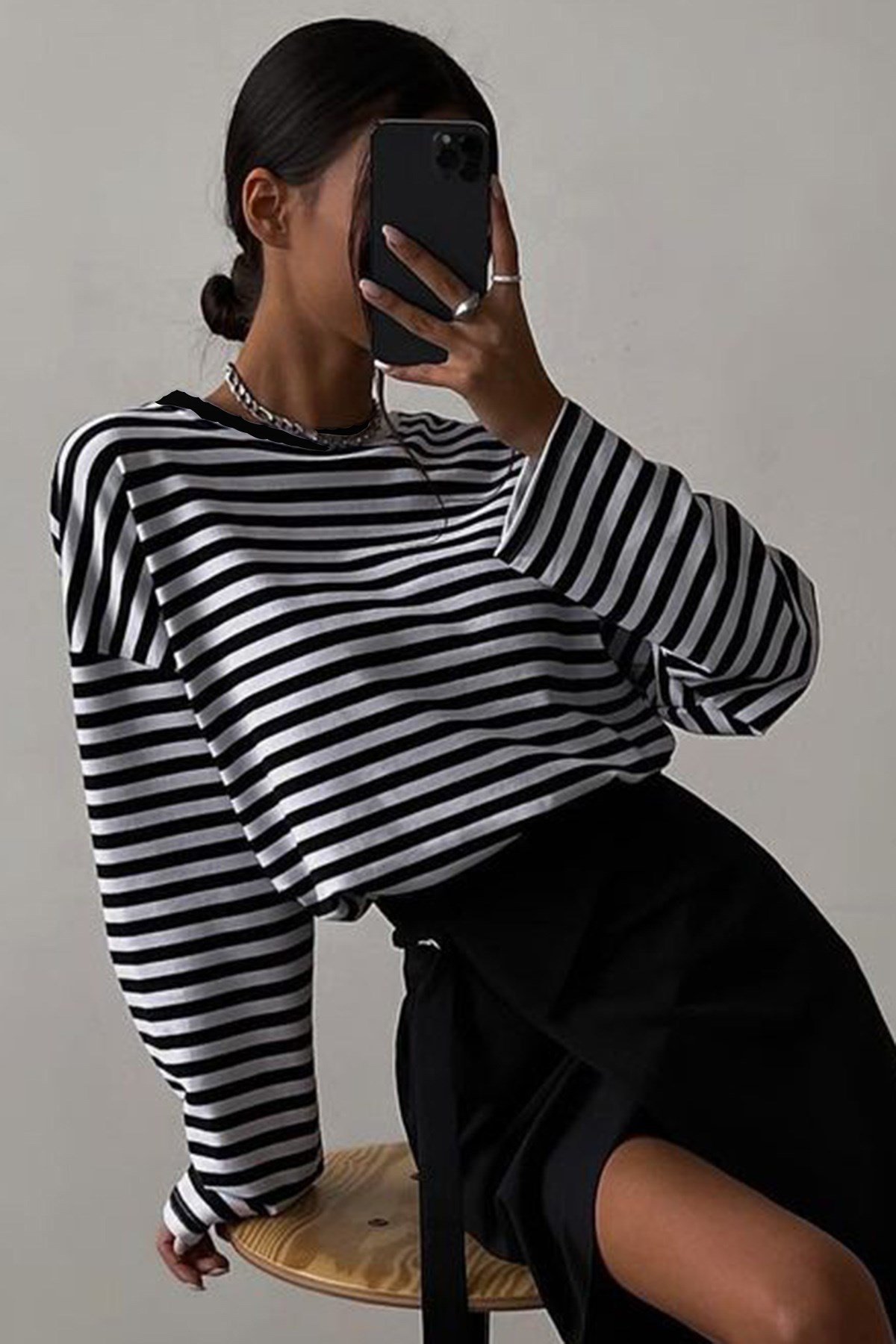 Mad Girls Siyah Sweatshirt MG980