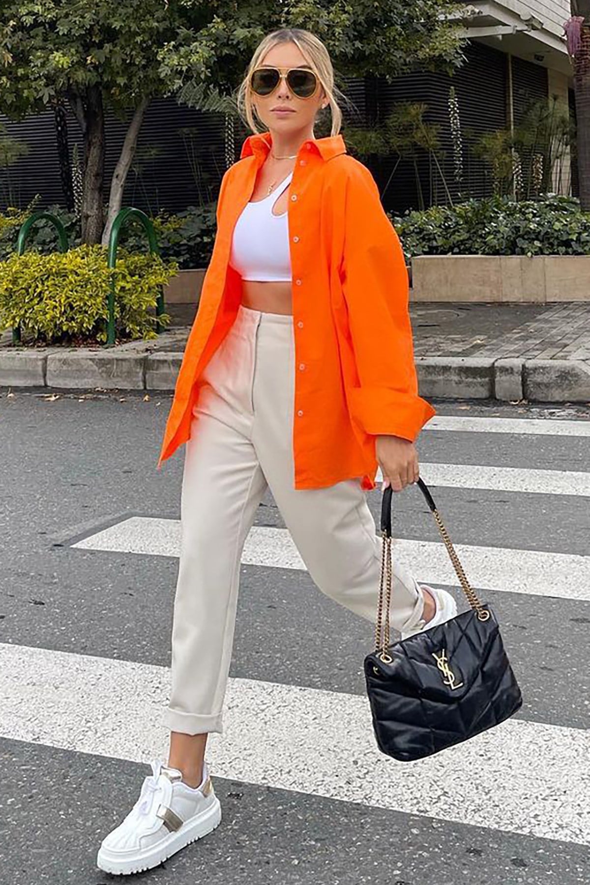Mad Girls Turuncu Oversize Gömlek MG1369