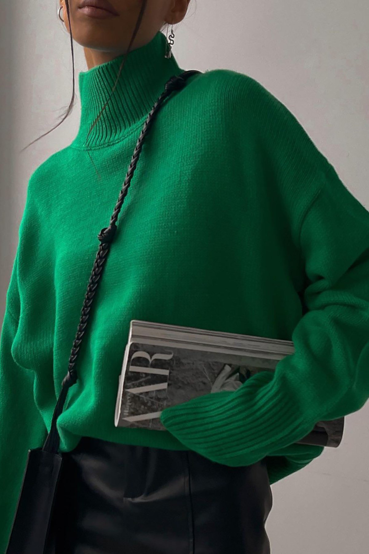 Mad Girls Yeşil Balıkçı Yaka Kazak MG1252